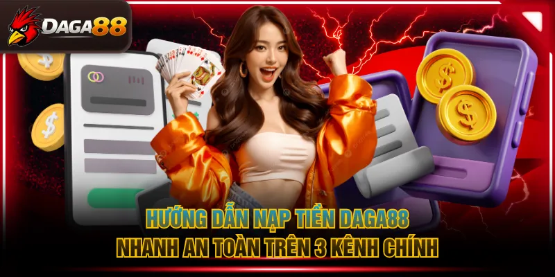 Hướng dẫn nạp tiền DAGA88 nhanh an toàn trên 3 kênh chính