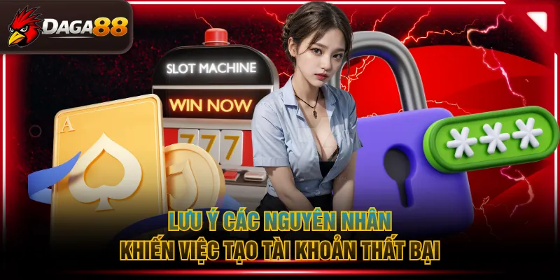 Lưu ý các nguyên nhân khiến việc tạo tài khoản thất bại